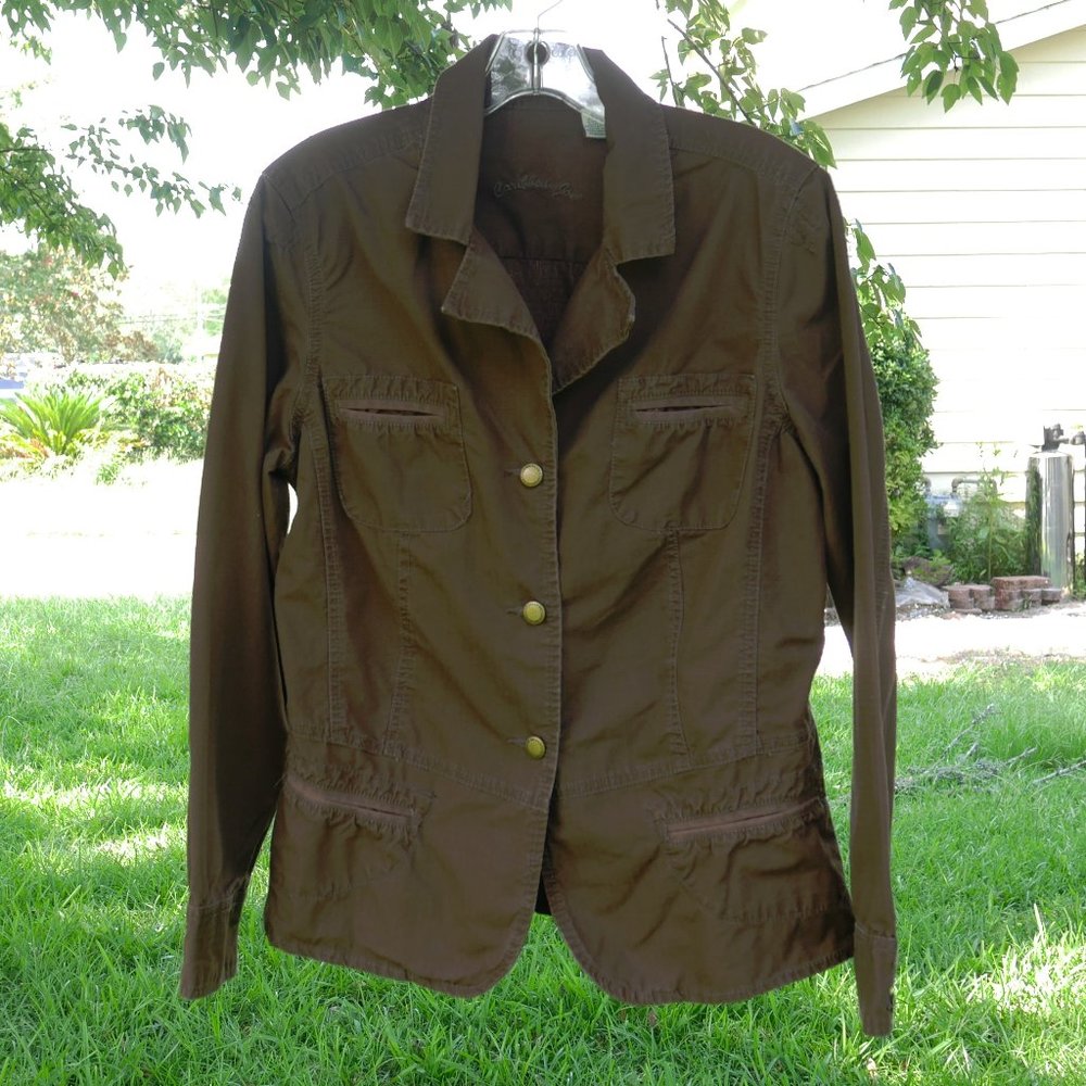 Bundle of (2) Caribbean Joe Canvas Blazers:  Chocolate & Tan Size M